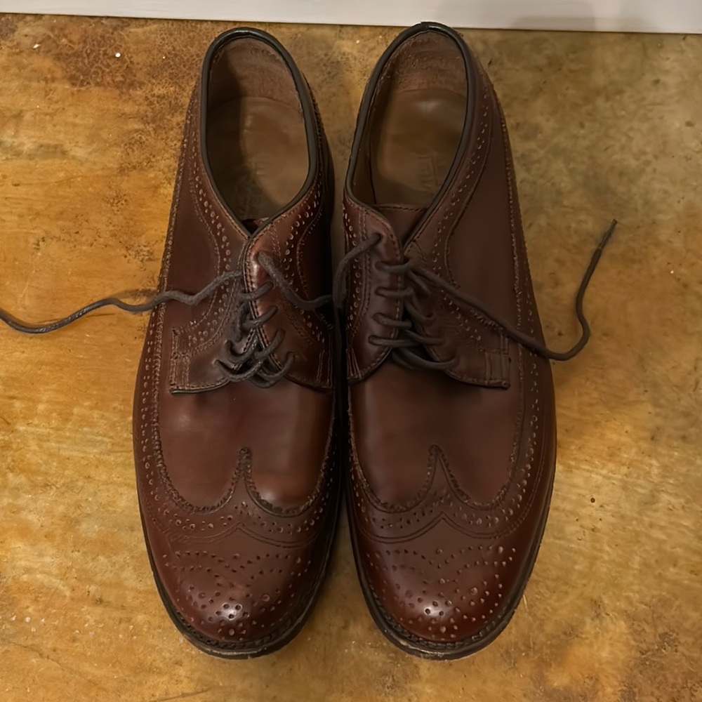 LL Bean Welted Longwing Blucher Dress Shoes Brown Leather 8.5 D